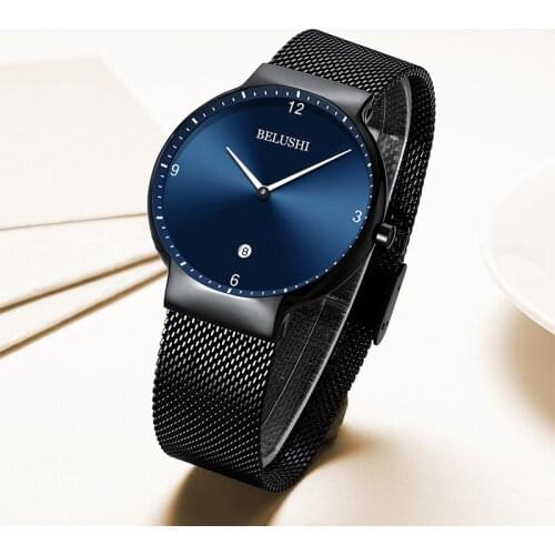 2021 Summer New Fashion Mens European and American Simple Watch Automatic Mesh Belt Simple Waterproof Tide Quartz Watch WA39