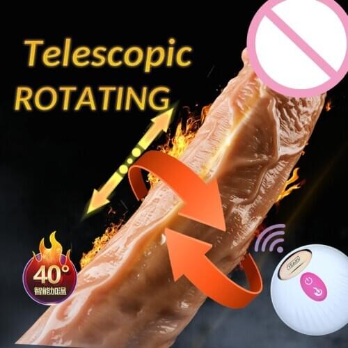 Soft Rotating Realistic Dildo Artificial Penis Dick Phallus Adults Sex Toys for Woman Dido Lesbian Simulation Penis Telescope
