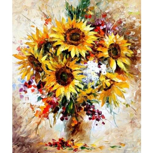 Abstract Landscape Sunflower DIY Digital Painting By Numbers Modern Wall Art Oil Painting Brithday Home Decor Big size