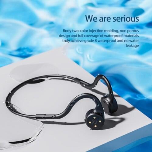X5 Bone Conduction Headphone IPX8 Waterproof Swimming Earphone With Mic Bluetooth-compatible Built-in Storage 8G MP3 Player