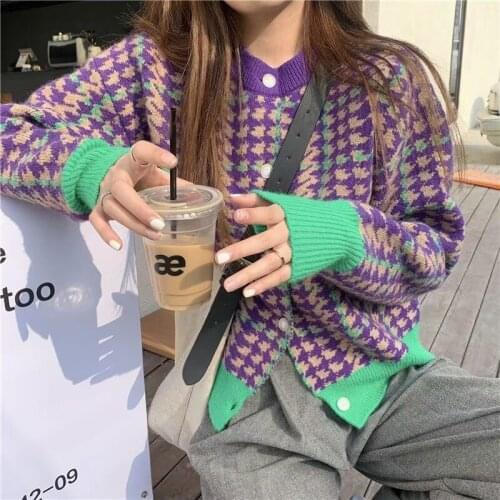 Fall 2021 Women Clothing Oversize Womens Sweaters Autumn Vintage Loose Winter Sweater Knitted Women Cardigan Knit Button Maxi