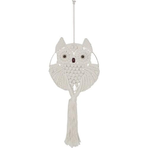 Animal Shaped Dream Catchers Hanging Woven Knitting Owl Tassel Macrame Wall Home Ornament for Door Hotel LBShipping