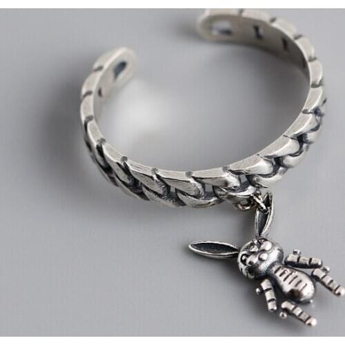 Exaggerated Personality Retro Rabbit Rings For Women Charm Engagement Rings Men Vintage Knuckle Finger Jewelry