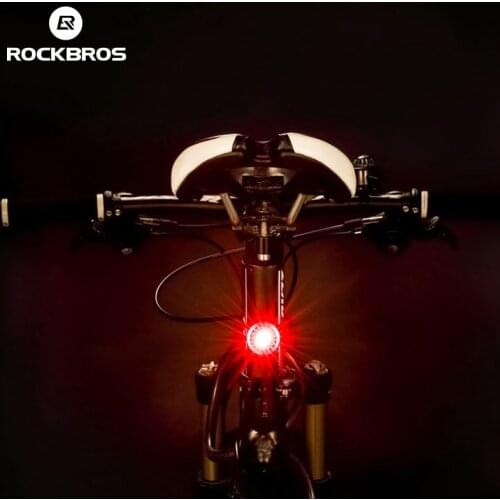 ROCKBROS USB Rechargeable IPX5 Taillight Mini LED MTB Road Bicycle Rear Lights 5 Lumen Waterproof Intelligent Bicycle Light