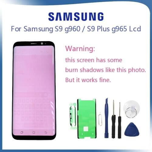 Burn-in shadow SAMSUNG Galaxy S9 LCD Touch Screen Digitizer S9+ Plus LCD G960F G965 with Frame ORIGINAL Replacement