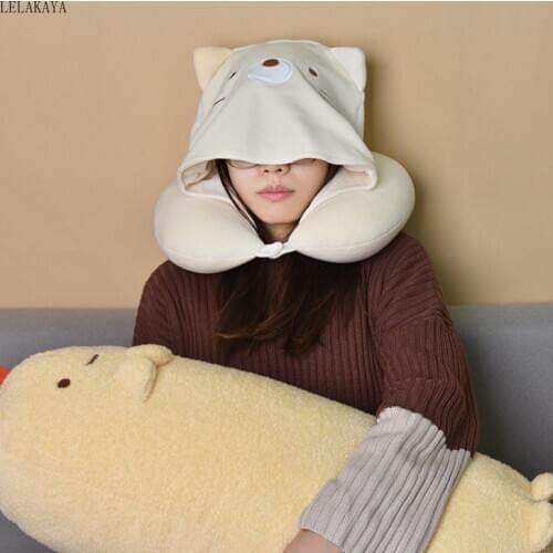 Cute Japanese Anime Sumikko Gurashi Corner Bio Plush Toys Soft Stuffed Animal Cartoon U-Shaped Pillow Travel pillow Neck Cushion