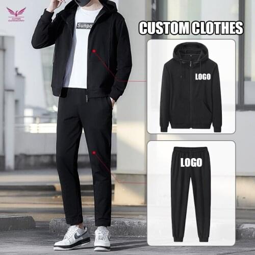 Sport suit for men racksuit Running Fitness Training Sportswear 2 Piece Set Autumn Zipper Jacket + Women Long Pants Sweatshirt