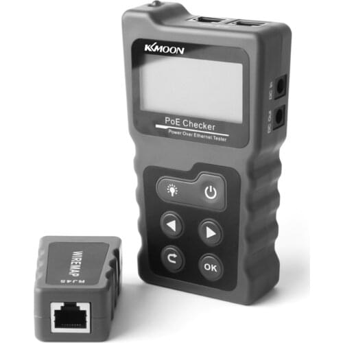 KKmoon Multi-functional LCD Network Cable Tester PoE Checker Inline PoE Voltage and Current Tester with Cable Tester