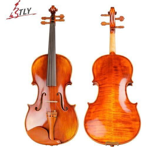 TONGLING Brand Professional Antique Violin 4/4 Natural Stripes Maple Master Hand-craft Oil Varnishing Violino + Bow Rosin Case