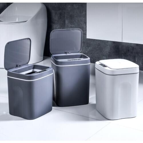 14l Smart Trash Can Automatic Induction Kitchen Bathroom Living Room Household Electric Trash Can Touch Sensing Opening