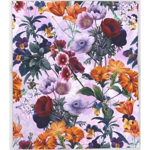 Vintage Flowers Garden Throw Blanket Portable Soft Bedspread Microfiber Flannel Blankets for Beds
