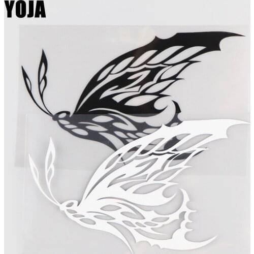 YOJA 16.6×9.5CM Handsome Moth Decal Cartoon Animals Vinyl Pattern Car Stickers Black/Silver 19C-0068