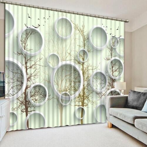 Customized size Luxury Blackout 3D Window Curtains For Living Room Art Abstract Woods curtains Blackout curtain