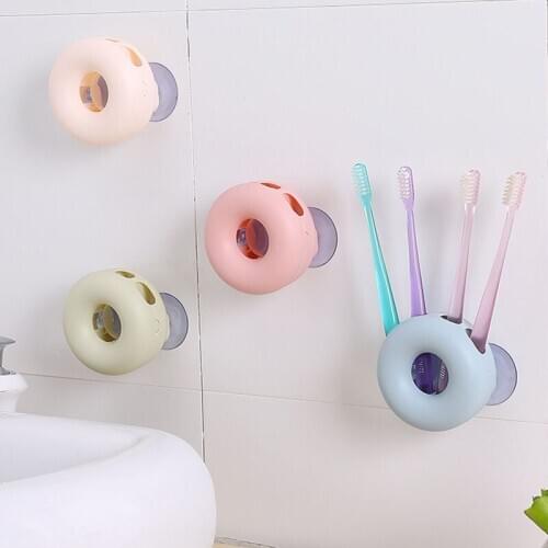 Toothbrush Holder Bathroom Wall-Mounted Rack Couple Suction Cup Toothbrush Tube Put Toothbrush Rack
