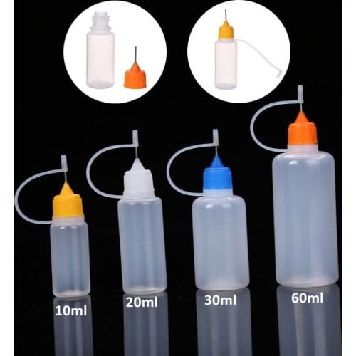 10/20/30/60ML Needle Tip Bottles Glue Empty Applicator Bottles for DIY Liquid Paint Craft Dropper Dispenser 2021 New 5pcs/set