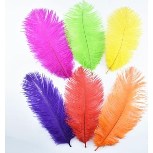 10pcs/lot Ostrich Feather Decor 25-30cm 10-12" White Wedding Feathers Plume Decoration Plumas Carnaval Home Carnaval Assesoires