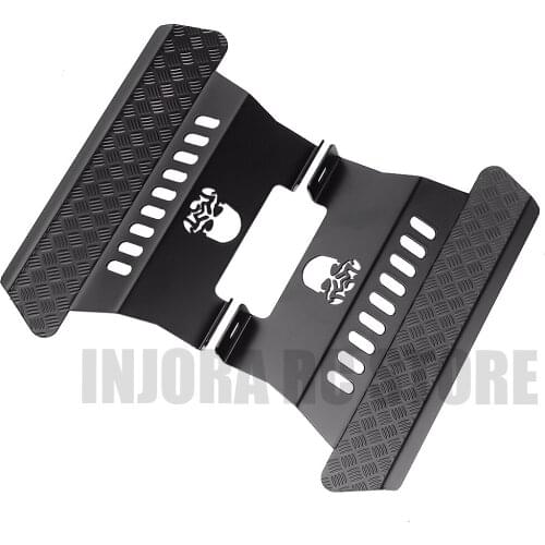 2PCS Black Metal Side Pedal Plate with Skull Pattern for 1/10 RC Crawler Axial SCX10 RC Crawler Car