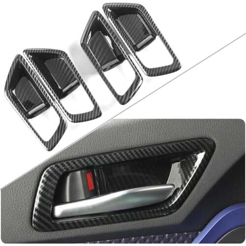 4Pcs Carbon Fiber ABS Car Interior Inner Door Handle Bowl Cover Trim Decoration For Toyota CHR C-HR 2016 2017 2018 2019 2020