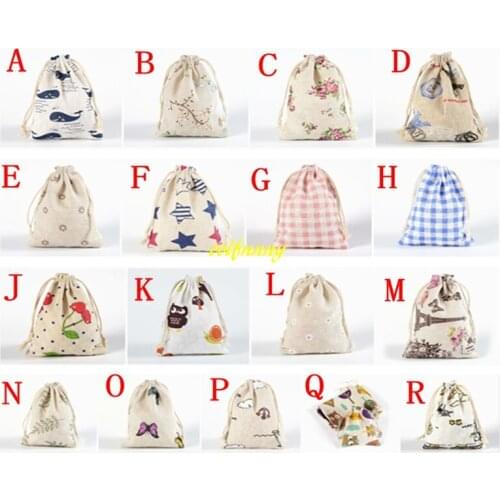 50pcs/lot Free Shipping 10*14cm Jewellery Gift Bag Wedding Cotton Printed Drawstring Bag Shopping Bags Small Pouch For Children