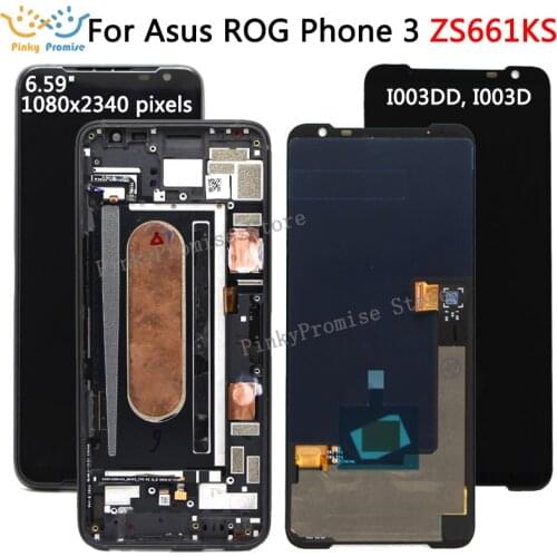 6.59"Original Amoled For Asus ROG 3 ZS661KS LCD Display Screen+Touch Panel Digitizer For ROG Phone 3 Strix ASUS_I003DD