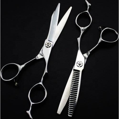 6 Inch Silver Hair Cutting Shears Japanese Stainless Steel Salon Barber Scissors