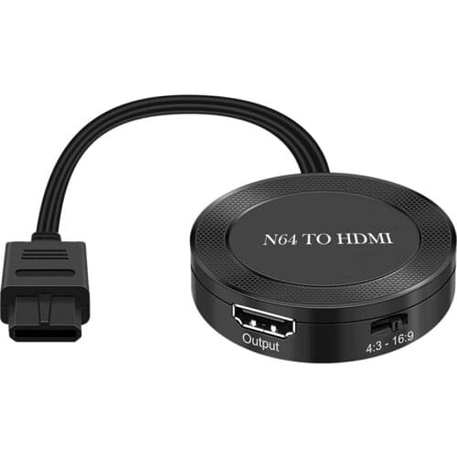 N64 to HDMI-Compatible Converter Adapter N64 Cable Support 16:9/4:3 Convert