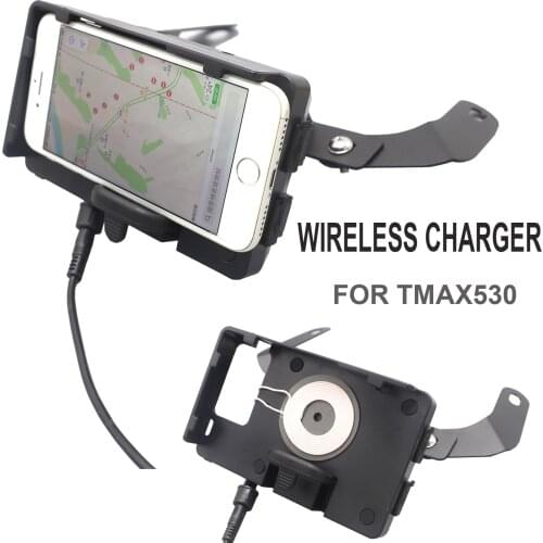 Wireless Charger Mobile Phone Stand Navigation Bracket FOR Yamaha TMAX530 2012-2016 Bracket Mount Smartphone GPS Holder
