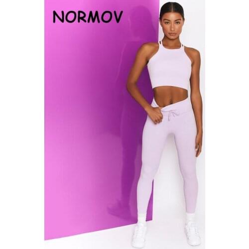 NORMOV Seamless Push Up Leggings Scrunch Butt Womens Fitnees Workout Clothing High Waist Leggings Breathable Waist Sports Bra