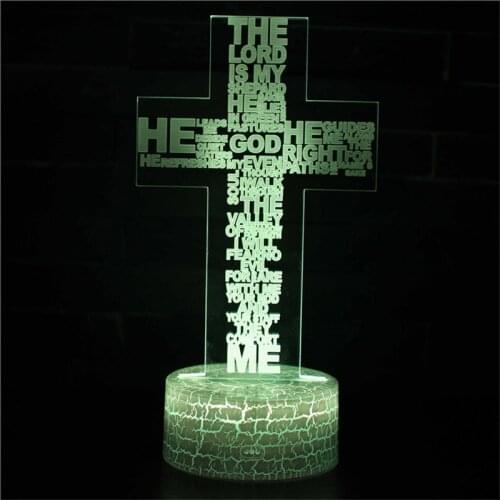 Bible 3d Lamp Illusion Night Lights Creative Cross Table Lamp Christian Church Decor Bedside Light Holiday Gifts Christian