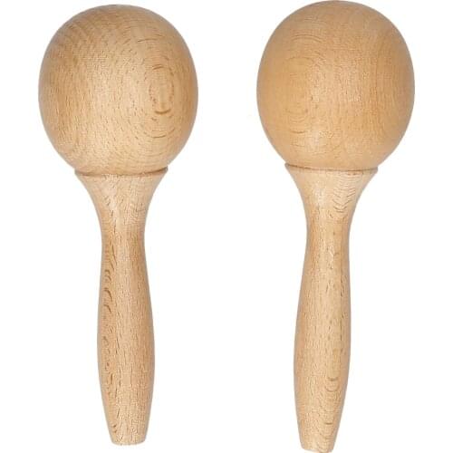 Beech Maraca Rumba Shaker Rattles Percussion Instrument Wooden Maraca Pair Percussion Maraca for Kids Child Musical Instrument