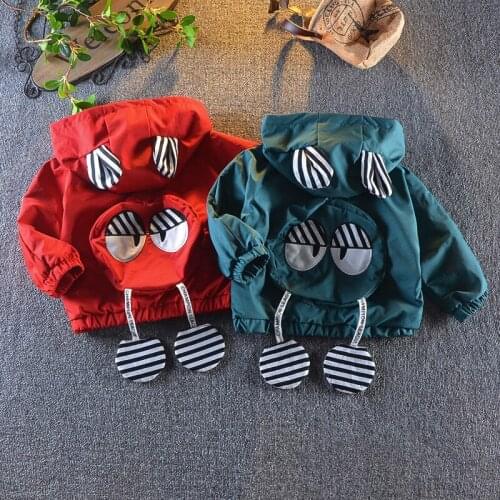 Childrens clothing boy jacket spring autumn clothing foreign style windbreaker plus velvet padded hooded baby jacket winter