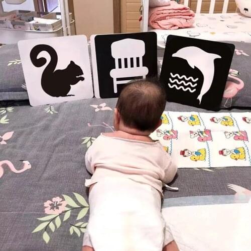 Montessori Baby Toys Educational FlashCard High Contrast Visual Stimulation Learning Sensory Toy Paper Education Flash Card Game