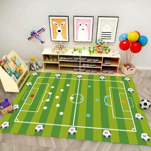 Childrens Home Carpet Cartoon Blanket Soccer Balls 3D Children Crawling Mat Billiard Basketball Map Game Sky Manga Room Deco