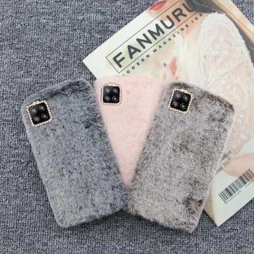 For Samsung Galaxy A42 A72 A52 A32 4G A12 A02s 5G Case Luxury Plush Rabbit Furry Case Soft Silicone Shockproof Protection Cover