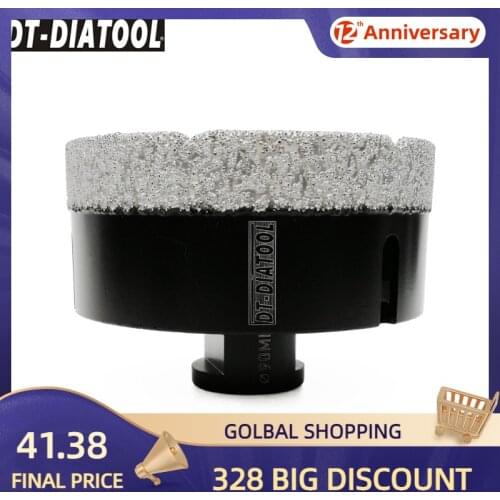 DT-DIATOOL Diar 90mm M14 Vacuum Brazed Diamond Drilling Core Bits 15mm Diamond Height Hole Saw Ceramic Granite Marble Drill Bit