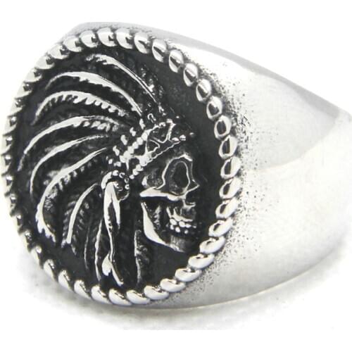 Support Dropship New Design Indian Style Ring 316L Stainless Steel Jewelry Men Boys Biker Ring