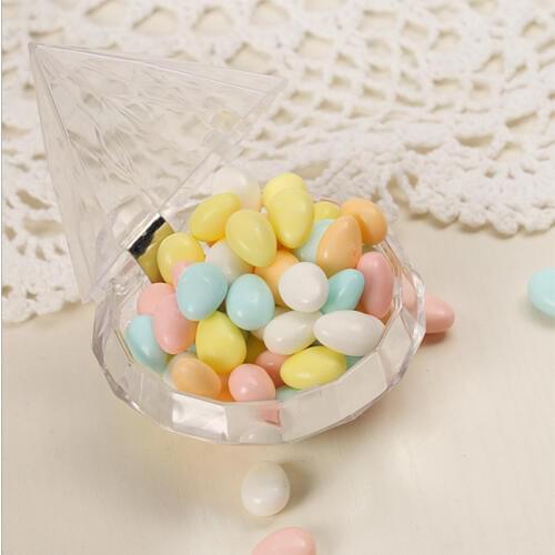 Candy box bag chocolate gift diamond plastic for Birthday Wedding Party Decoration craft DIY favor baby shower Wh