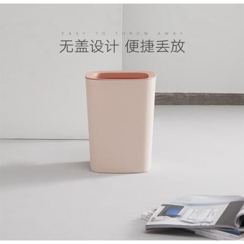 Nordic Waste Bins Home Office Round Dustbin Lidless Trash Can Kitchen Pressure Circle Plastic For Kitchen Bathroom Garbage