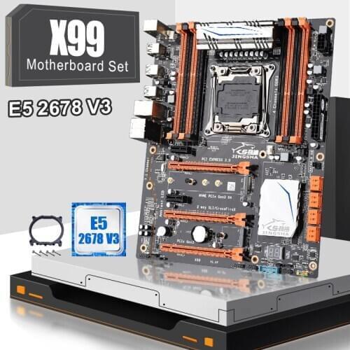 JINGSHA X99 LGA 2011-3 Motherboard with XEON E5 2678V3 Support PCIE 16X DDR3 ECC REG RAM
