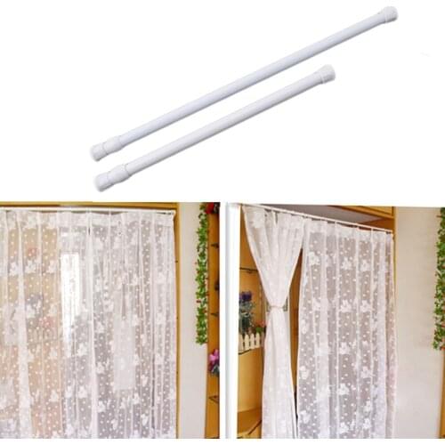 Multifunctional Adjustable Bathroom Shower Curtain Rods Metal Voile Extendable Tension Telescopic Pole Rod Bedroom Kitchen
