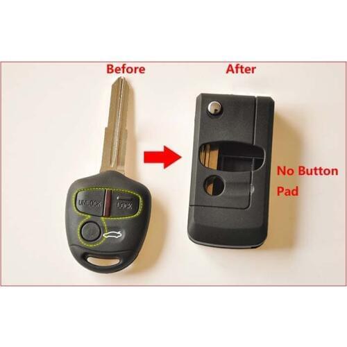 3 Buttons Modified Flip Folding Remote Key Shell Case For Mitsubishi Outlander Grandis ASX Lancer EX Fob Key Cover