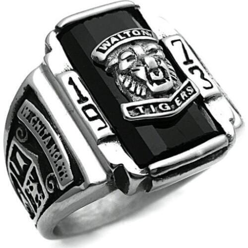 Stainless Steel Tiger Head Ring for Men 1973 Memorial Ring us 7-12