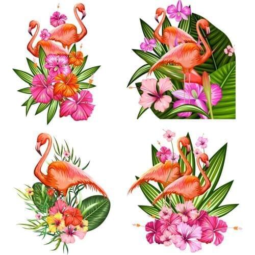 ZOTOONE Flamingo stickers for iron transfer clothes DIY accessory t-shirt dresses washable heat transfer