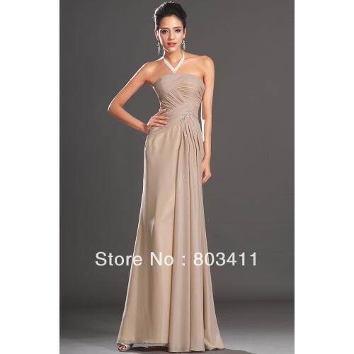 New Fabulous Strapless Pleated Top Beading On Ribbon Evening Dress for Womens Formal Party