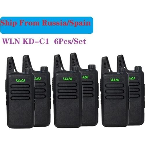 6PCS Portable Radio WLN KD-C1 Mini Wiress uhf Walkie Talkie transceiver amateur radio handheld radio communicator рация