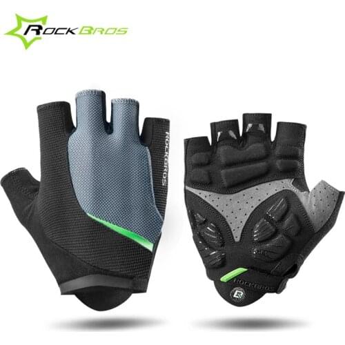Rockbros Women Mens Cycling Gloves Half Finger Summer Sport Road Mountain Bike Gloves GEL Shockproof Bicycle Gloves Accessories