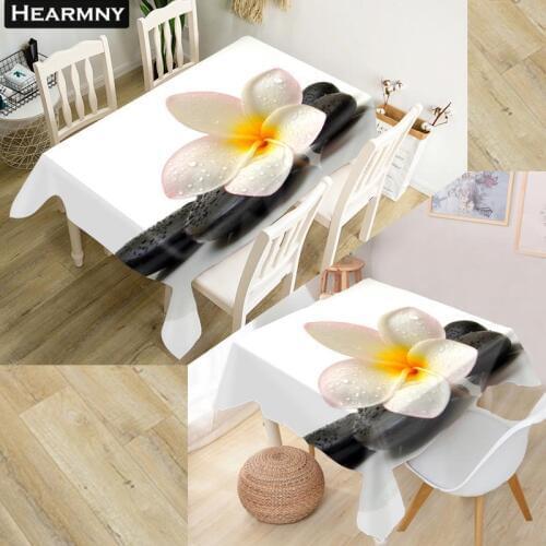 HEARMNY Plumeria Flower Tablecloth 3D Oxford Fabric Square/Rectangular Dust-proof Table Cover For Party Home Decor TV Covers