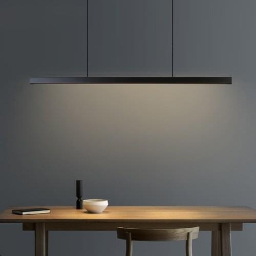 Modern Long line Pendant Light Wooden LED Pendant Lamp For Office/Kitchen Bar LED Suspension Light