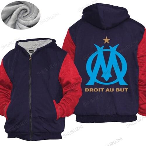 New fashion thick hoody coat Men hoodies Olympique De Marseille Logo Graphic mens brand warm coat male gift tops drop shipping