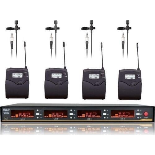 Bolymic uhf wireless microphone 4 Channel Diversity Wireless Lavalier Lapel Microphone